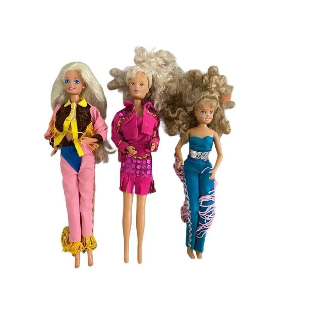 Lot of 3 Mattel Vintage Western Barbie Dolls